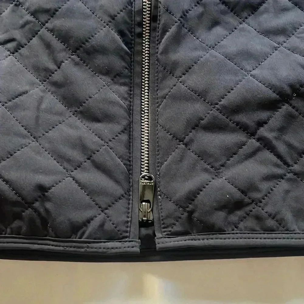Athleta Apres Ski skirt quilted black zip up